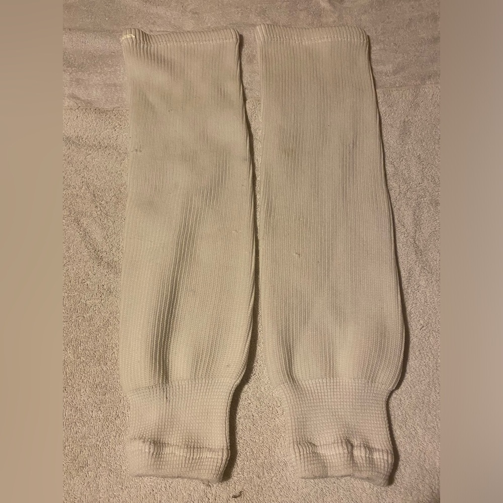 Knit Ice Hockey Socks Adult 25” White